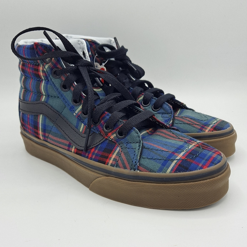 NEW Womens Vans SK8-HI Reissue Tartan Gum Bottoms Plaid Sneaker Shoes Size 5.5